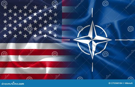 Flag of the United States and NATO. the Concept of a Leading NATO Country and the Northern ...