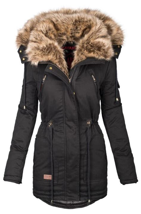 Navahoo Daria Warme Damen Winterjacke Parka Mit Kunstfell Kragen B380