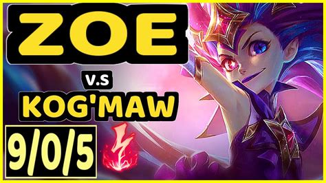 PEKIN WOOF ZOE Vs KOG MAW 9 0 5 KDA MID GAMEPLAY NA Ranked