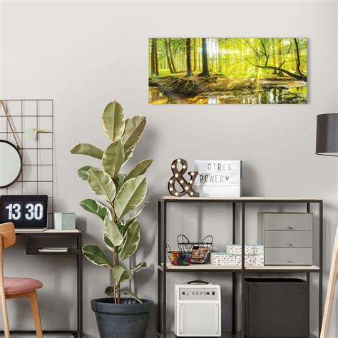 Glasbild WALD LANDSCHAFT NATUR Modern Wandbilder Glasbilder 125x50