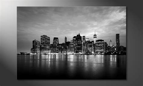 Das Moderne Leinwandbild Manhattan Night Skyline Malerei Skyline