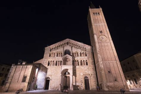 Parma Italy By Night Cathedral Square Stock Photo Image Of Emilia