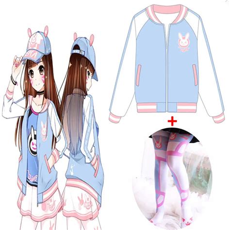 Game Overwatch Dva Cosplay Costume 2019 Zipper Jacket Casual Fashion