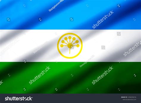 Bashkortostan Modern Realistic Closeup 3d Flag Stock Illustration