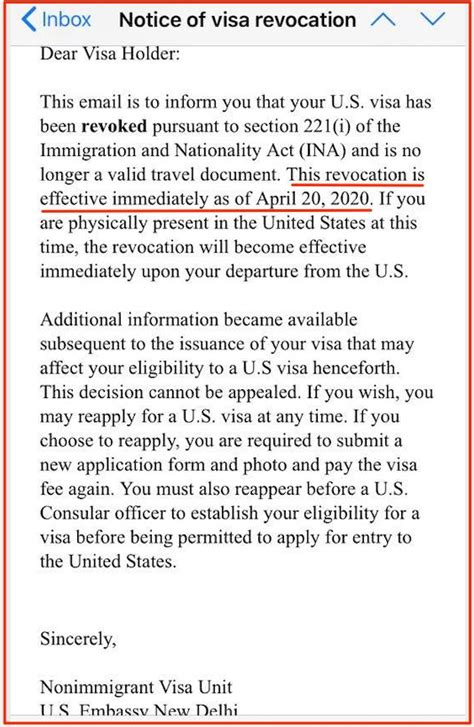 U S Visa Is Revoked Email From U S Consulate Are Not Fake