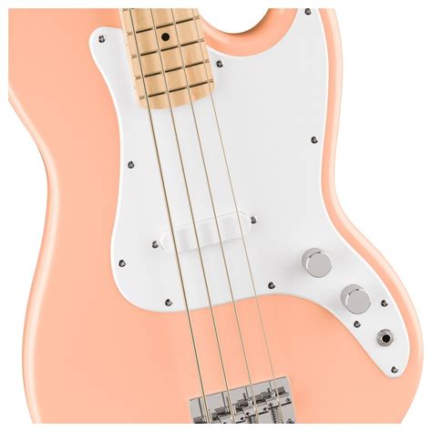 Squier Fsr Sonic Bronco Bass White Pickguard Shell Pink At Gear Music