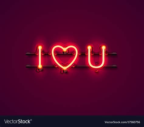 Neon Text I Love You Signboard Royalty Free Vector Image