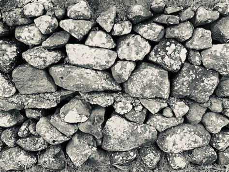premium photo stone wall  black  white