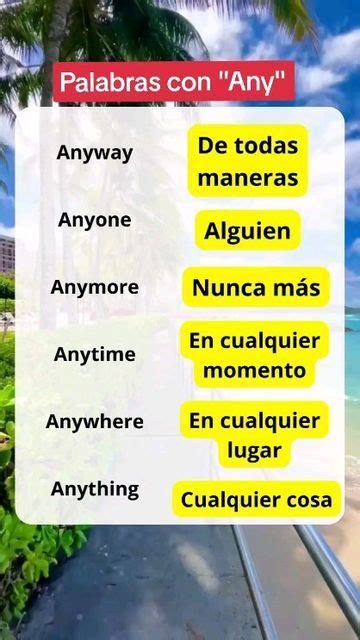 Ingles Urgente on Instagram Palabras con Any en inglés