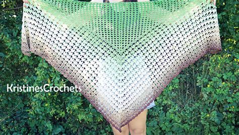 Ravelry Rainforest Triangle Shawl Pattern By Kristines Crochets