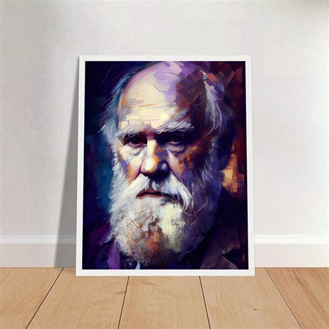 charles darwin oil painting art print portrait poster  science