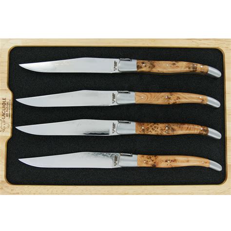 Couteaux De Table Prestige Laguiole En Aubrac Gen Vrier Lame Damas Set