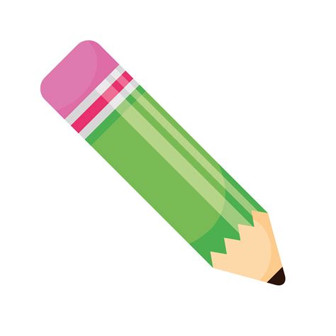 pencil green color school supply isolated icon 4221610 Vector Art at ...