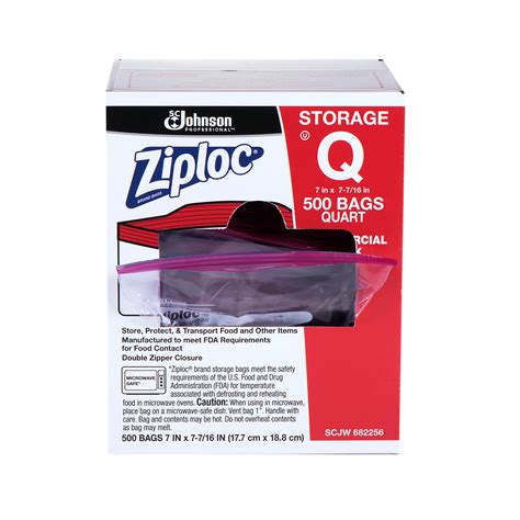 Ziploc Quart Size Storage Bags 500 Ct With Easy Open Tabs And Zipper Close Locks