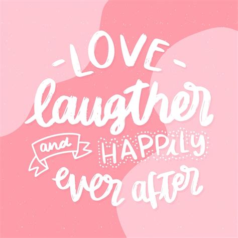 Free Vector Wedding Lettering Background Love Laughter And Happily