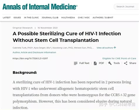 天选之子再现科学家发现全球第二例艾滋病自愈者作为hiv精英控制者他们到底有何不同？ 知乎