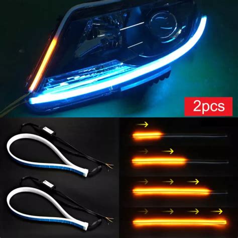 Flexible Souple Tube Bande Led Clignotant Voiture Phare Feu Diurne