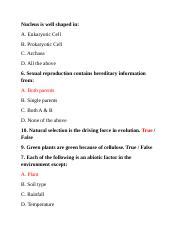 Note Docx Nucleus Is Well Shaped In A Eukaryotic Cell B