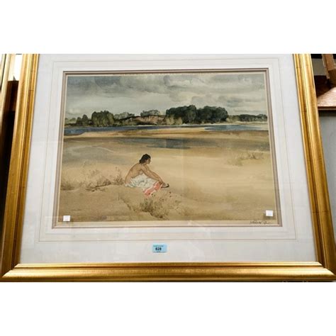 After William Russel Flint Limited Edition Print Blind Stamp Semi