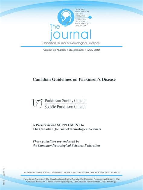 Fillable Online Canadian Guidelines On Parkinsons Disease Fax Email