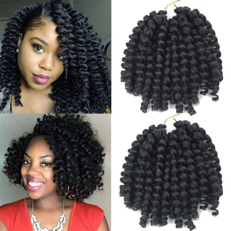 Wand Curl Crochet Hair 8inch 3pcs Pack Jamaican Bounce Synthetic Crochet Twist Braids Hair