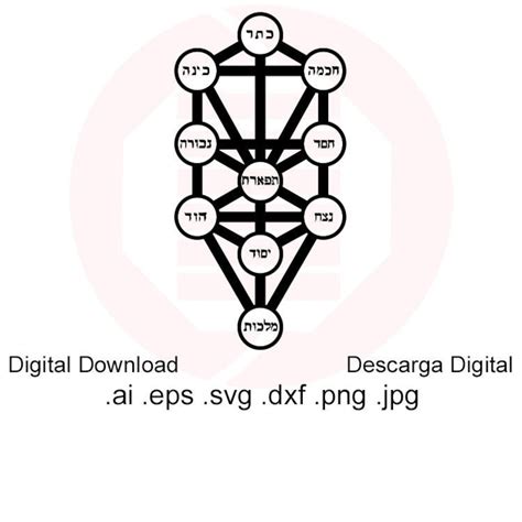 Kabbalah Tree of Life SVG Template Kabbalah Vector File Printable ...