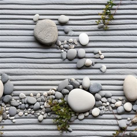 Premium Photo Tranquil Zen Rock Garden With Raked Gravel Patterns