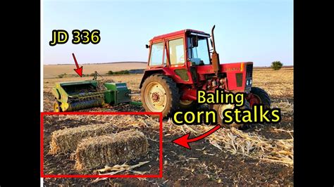 ПРЕСС JD 336 BALING CORN STALKS YouTube