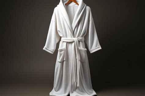 Premium Ai Image A White Terry Bathrobe On A Hanger