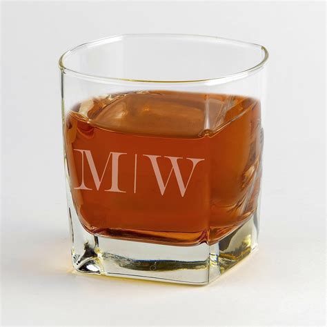 Monogrammed Whiskey Glass Personalized Rocks Glass