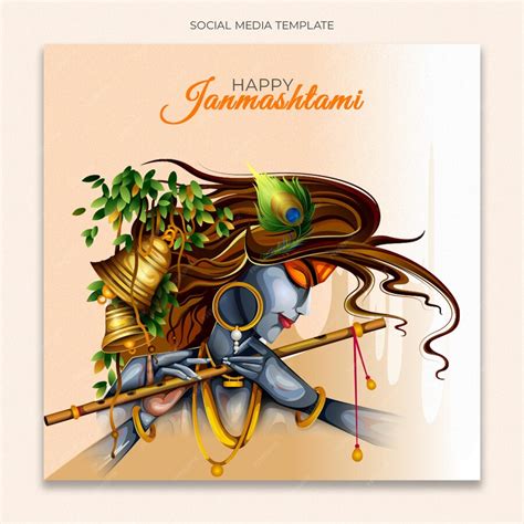 Premium Psd Happy Janmashtami Social Media Template For Instagram