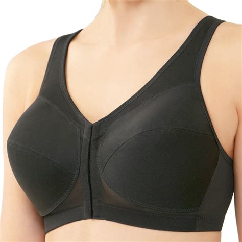 Glamorise Magic Lift Posture Bra Front Fastening Wire Free Black Or White 1265 Womens Bras