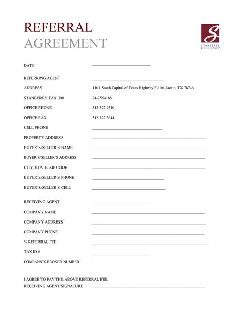 Simple Referral Agreement Template