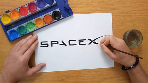 How to draw the SpaceX logo - YouTube