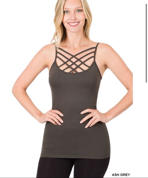 Zenana Seamless Triple Criss Cross Front Cami Krisglamcloset