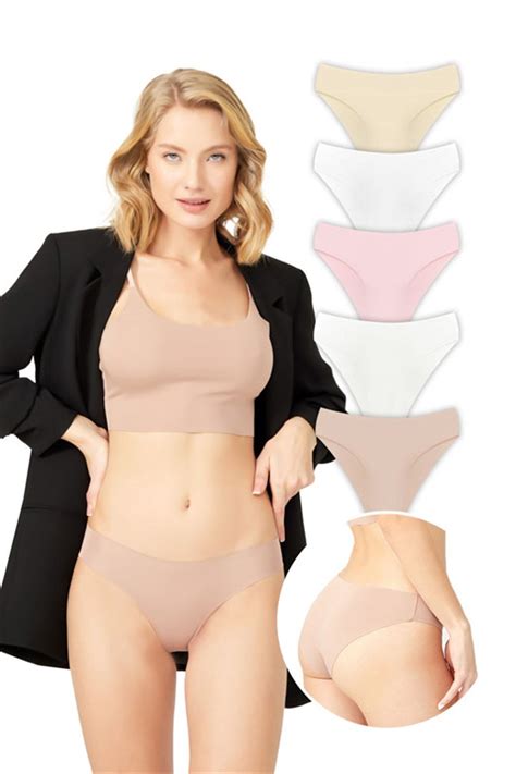 Cottonhill Basic İz Yapmayan Lazer Kesim Kadın Bikini Külot 5 li Paket Fiyatı Yorumları Trendyol