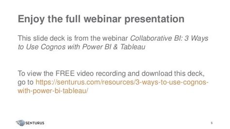 Collaborative BI 3 Ways To Use Cognos With Power BI Tableau PPT