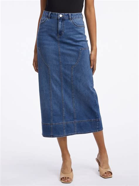 Fust Maxi Din Denim Albastru Nchis Pentru Femei Orsay Orsay Ro