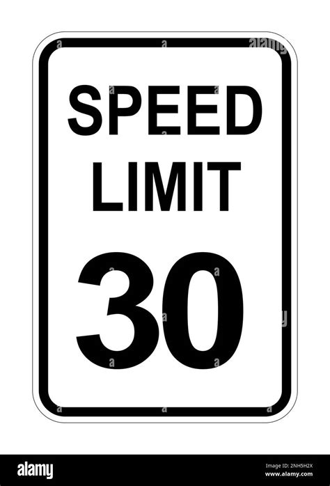 Traffic Sign Speed Limit 30 On White Background Illustration Stock