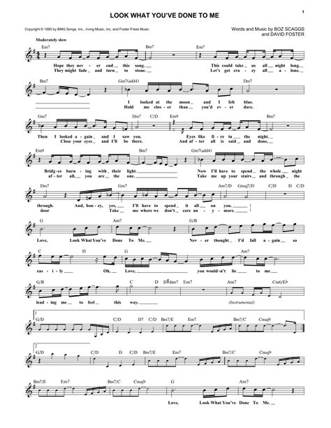 Look What You Ve Done To Me By Boz Scaggs Sheet Music For Lead Sheet