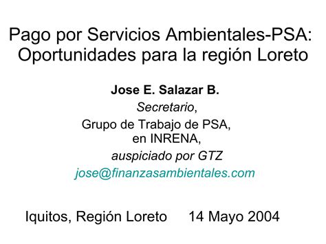 PAGO POR SERVICIOS AMBIENTALES PPT