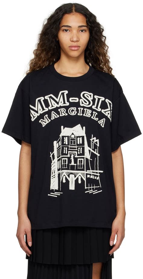 Mm6 Maison Margiela Black Graphic T Shirt Mm6 Maison Margiela