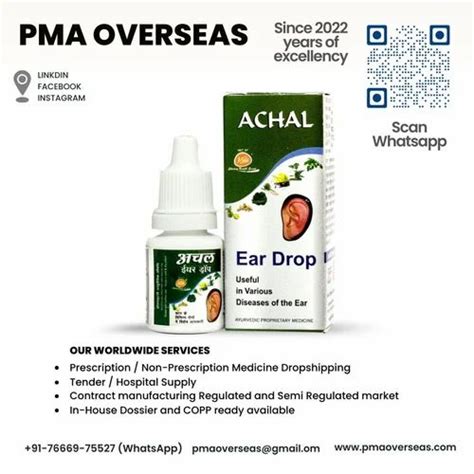 Achal Herbal Ear Drops Packaging Size Ml Packaging Type Dropper