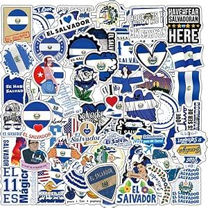 Amazon 63Pcs El Salvador Stickers Pack SV Aesthetic Graphic Vinyl