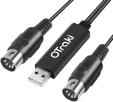 OTraki USB MIDI Cable 6Ft 2M Upgrade Professional USB In Out MIDI