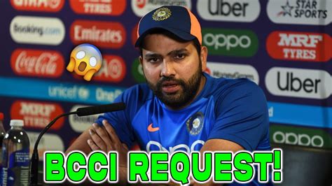 Bcci Request To Rohit Sharma Career Rohit Sharma T International