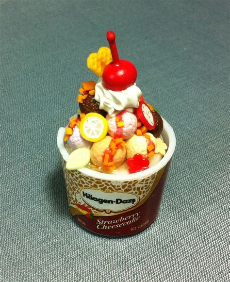 Ice Cream Cup Miniature Clay Polymer Food Supplies Chocolate