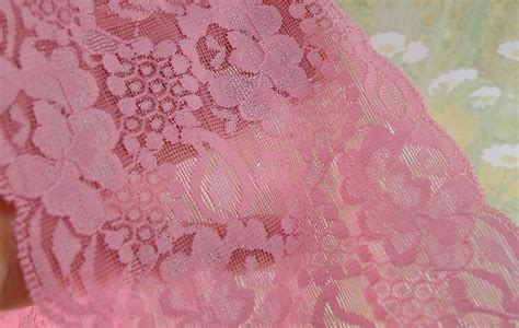 Yd Pink Stretch Lace Inch Wide Gallon Lace Trim Pink Etsy