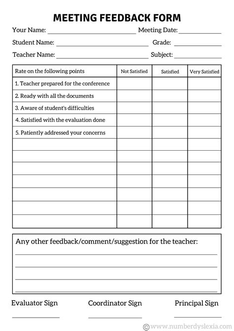 Printable Parent-Teacher Meeting Essential Formats [PDF Included] - Number Dyslexia (2023)