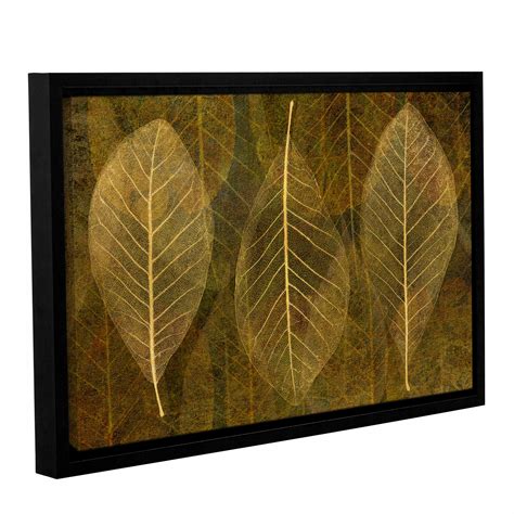 Winston Porter Leaf Gold 4 Framed Graphic Art On Wrapped Canvas Wayfair